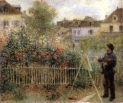 Monet Painting in His Garden Argenteuil Auguste renoir